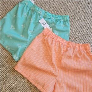 NEW 2 Pairs Pull-On Poplin PJ Boxer Shorts Pajama Bottoms